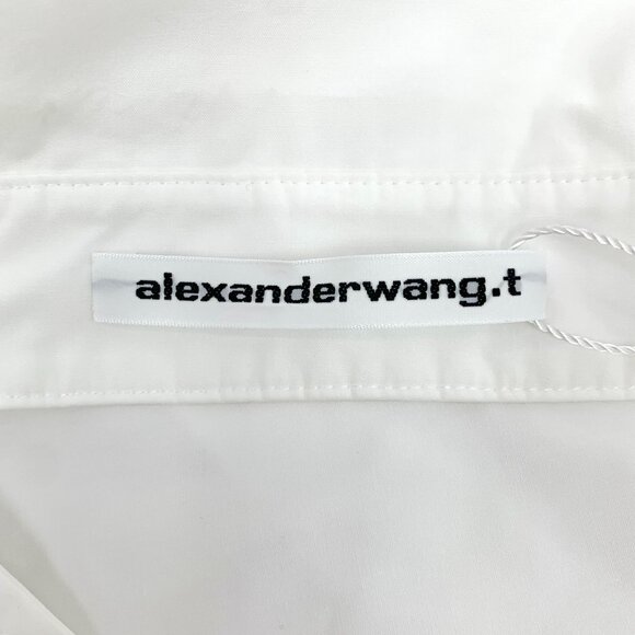 Alexander Wang T White Cotton Off-The-Shoulder Lapel Single-Breasted Long-Sleeve - Picture 2 of 7
